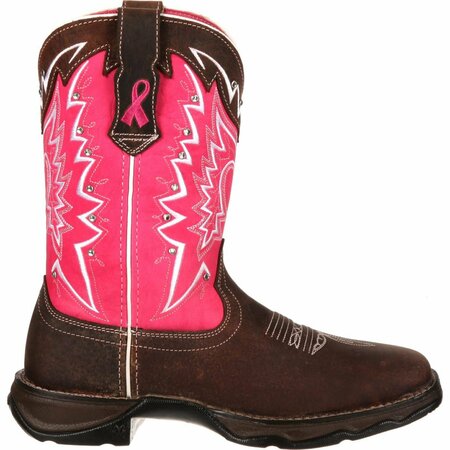 Durango Lady Rebel by Benefiting Stefanie Spielman Women's Western Boot, DARK BROWN/PINK, M, Size 8.5 RD3557